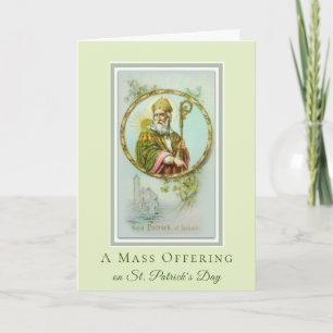 Katholische Messopfer St. Patrick's Day Shamrocks Karte