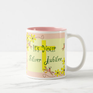 Katholische Nonnen-silbernes Jubiläum-Karten, Zweifarbige Tasse