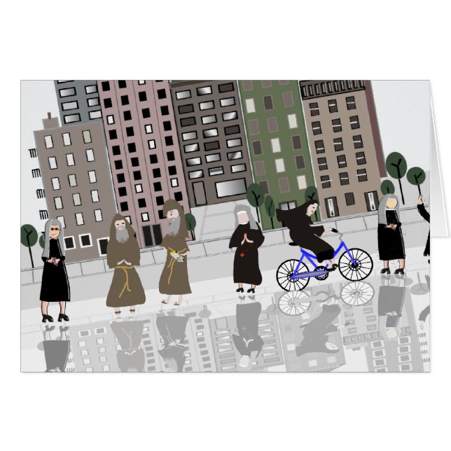 Katholische Nonnen-und Mönch-Retro Kunst (Vorderseite (Horizontal))