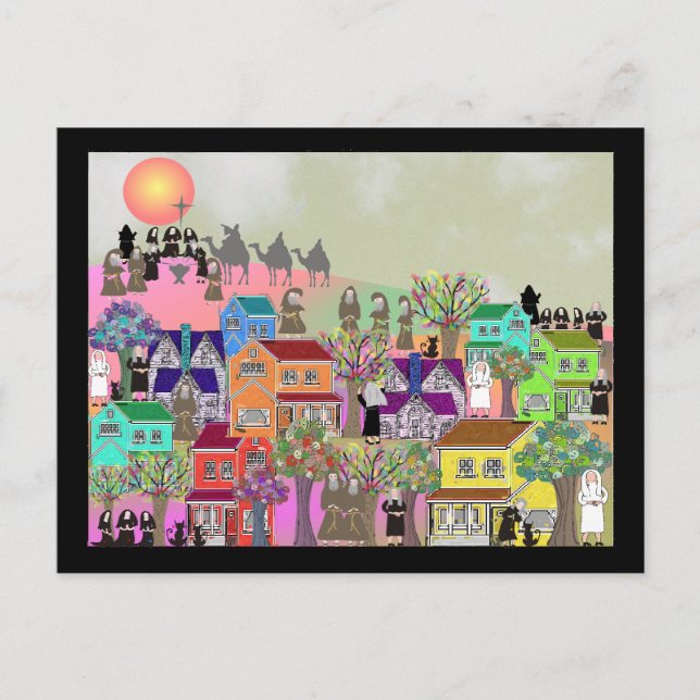 Katholische Nun & katholische Mönche Kunstgiessere Postkarte (Vorderseite)