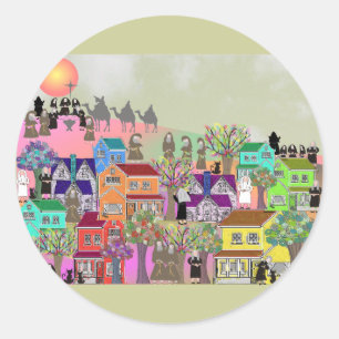 Katholische Nun & katholische Mönche Kunstgiessere Runder Aufkleber