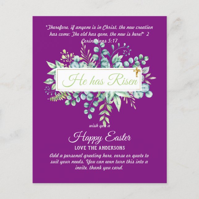 Katholische OSTTER-Karten Zitat der religiösen Ver (Vorderseite)