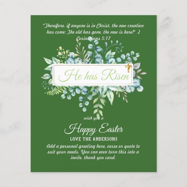 Katholische OSTTER-Karten Zitat der religiösen Ver (Vorderseite)