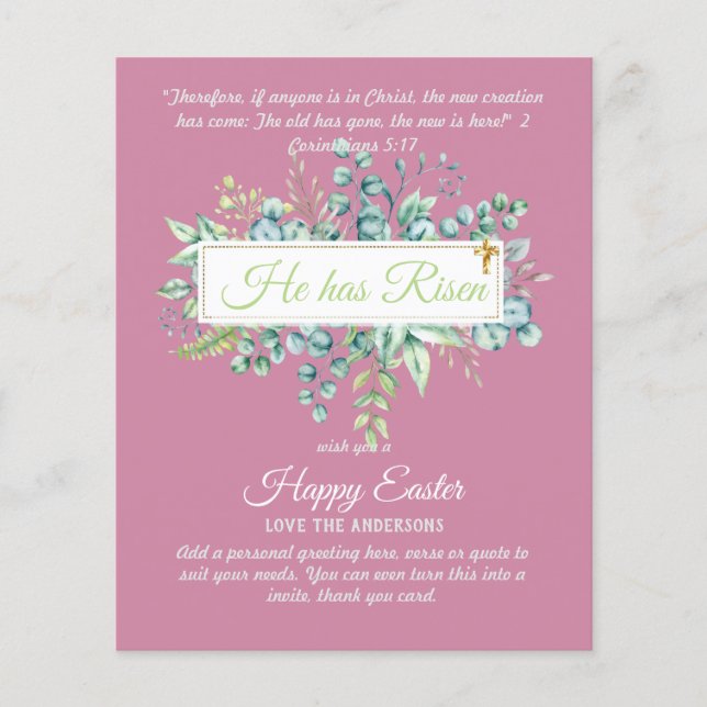 Katholische OSTTER-Karten Zitat der religiösen Ver (Vorderseite)