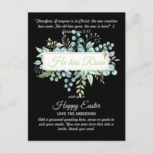 Katholische OSTTER-Karten Zitat der religiösen Ver Postkarte (Vorderseite)