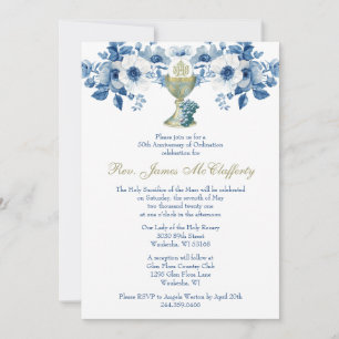 Katholische Priesterordinierung Blaues Jubiläum Einladung