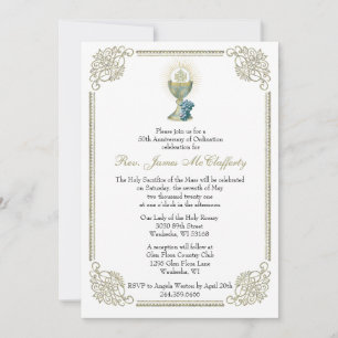 Katholische Priesterordinierung Goldener Jubiläum Einladung