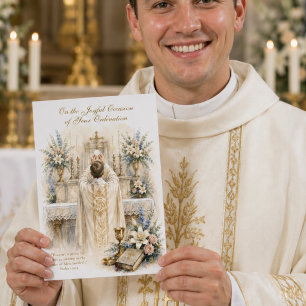 Katholische Priesterweihe Erbstück-Schrift Karte