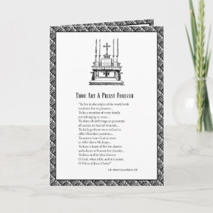 Katholische Priesterweihe-Jubiläum Lateinische Mes Karte