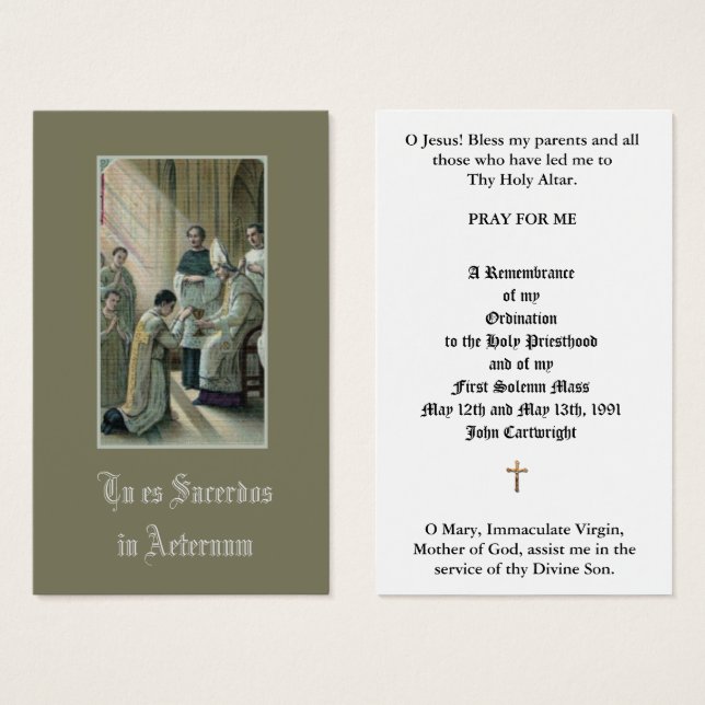 KATHOLISCHE PRIESTORDINIERUNG JAHRESHEILIGE KARTEN (Vorne & Hinten)