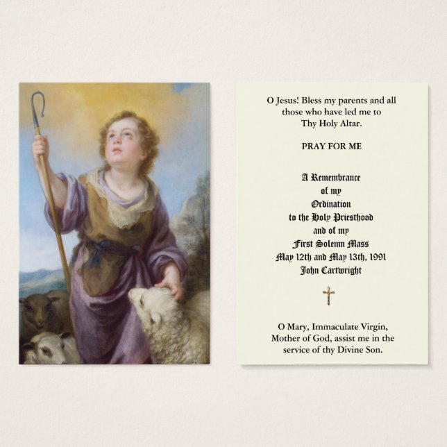 KATHOLISCHE PRIESTORDINIERUNG JAHRESHEILIGE KARTEN (Vorne & Hinten)