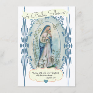 Katholische religiöse Baby-Duschen-junge Mutter Einladung