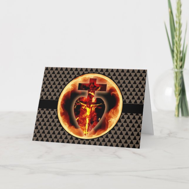 Katholische religiöse Dreifaltigkeit Jesus auf Cru Dankeskarte (Vorderseite)