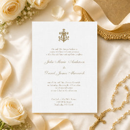 Katholische religiöse Goldmedaille Mary Wedding Einladung