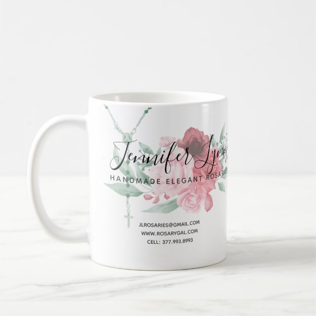 Katholische Rosenkranke Rose Religiöse Blumengesch Kaffeetasse (Links)