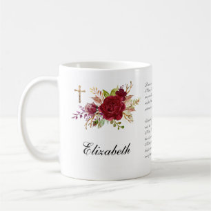 Katholische Rote Rose Crucifix Gebet Bridesmaid Kaffeetasse