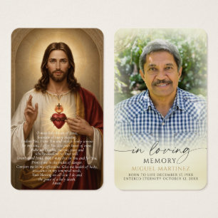 Katholische Sacred Heart-Totenfoto-Gebetskarte
