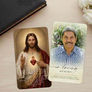 Katholische Sacred Heart-Totenfoto-Gebetskarte