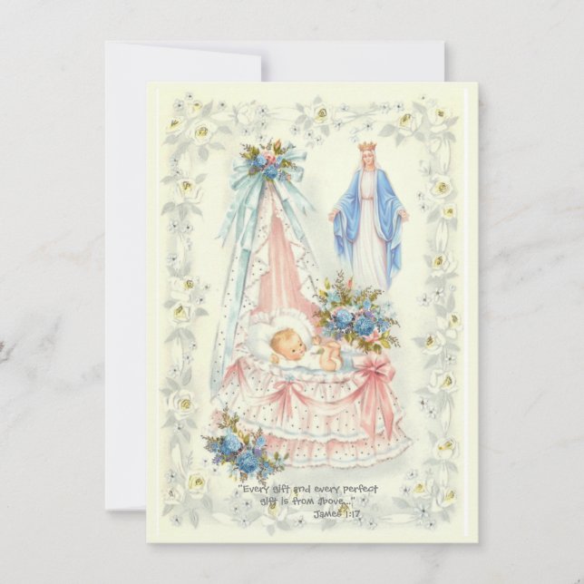 Katholische Schwangerschaft Ankündigung Junge oder (Vorderseite)