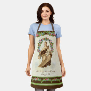 Katholische Selige Jungfrau Mary Monte Carmel Flor Schürze