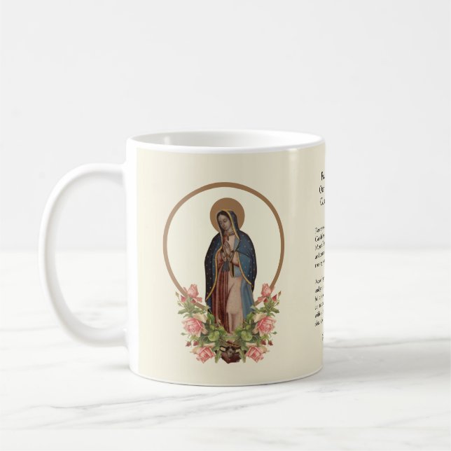 Katholische Spanische Guadalupe Religiöse Jungfrau Kaffeetasse (Links)