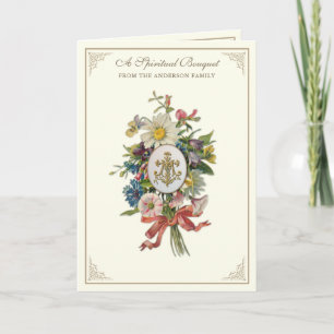 Katholische Spirituelle Bouquet Gebet Jungfrau Mar Feiertagskarte