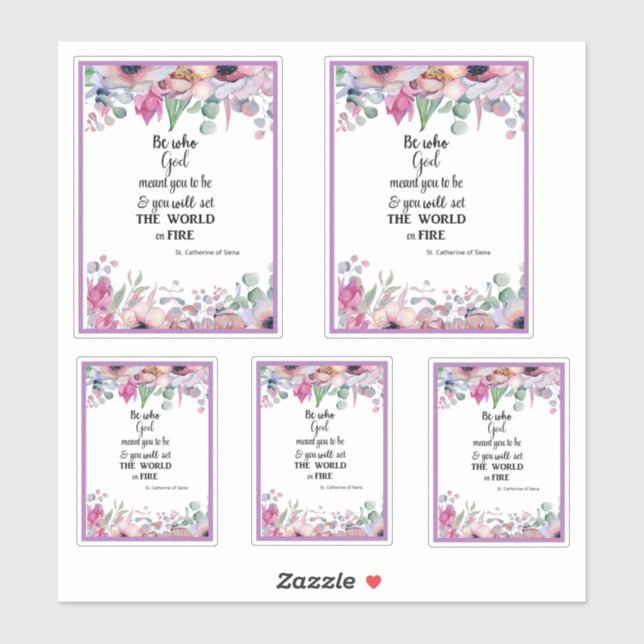 Katholische St. Catherine von Siena berühmter Zita Aufkleber (Blatt)