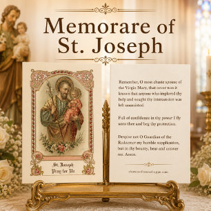 Katholische St. Joseph Memorare Gebetskarten