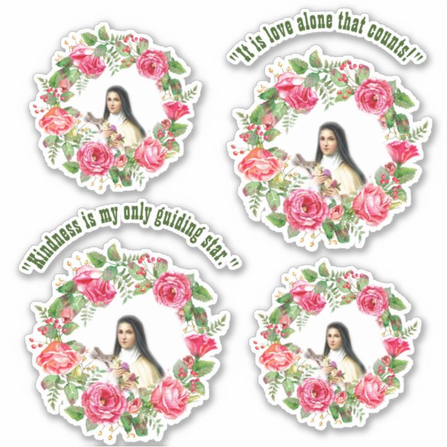 Katholische St. Therese Quotes Roses Aufkleber (Vorderseite)