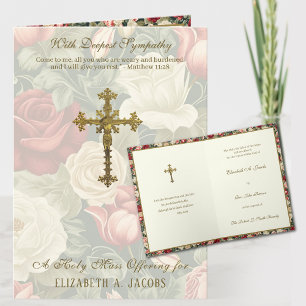 Katholische Sympathie-Messe Opferkreuz Rosen Karte