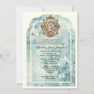 Katholische Taufe Christening gesegnete Mutter Jes Einladung