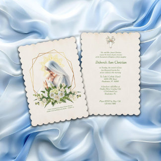 Katholische Taufe Christening gesegnete Mutter Jes Einladung