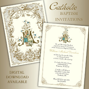 Katholische Taufe Christi mit Lamm Einladung