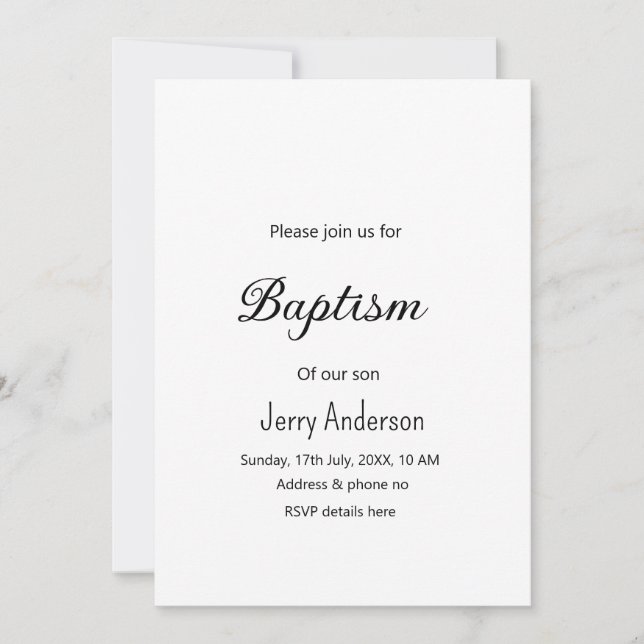 Katholische Taufkinder moderne einfache QR minimal Einladung (Vorderseite)