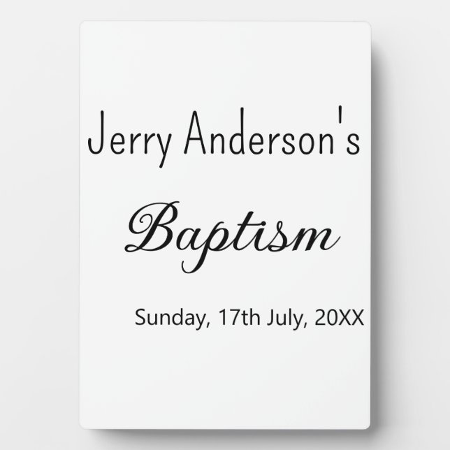 Katholische Taufkinder moderne einfache QR minimal Fotoplatte (Vorderseite)