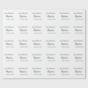 Katholische Taufkinder moderne einfache QR minimal Geschenkpapier
