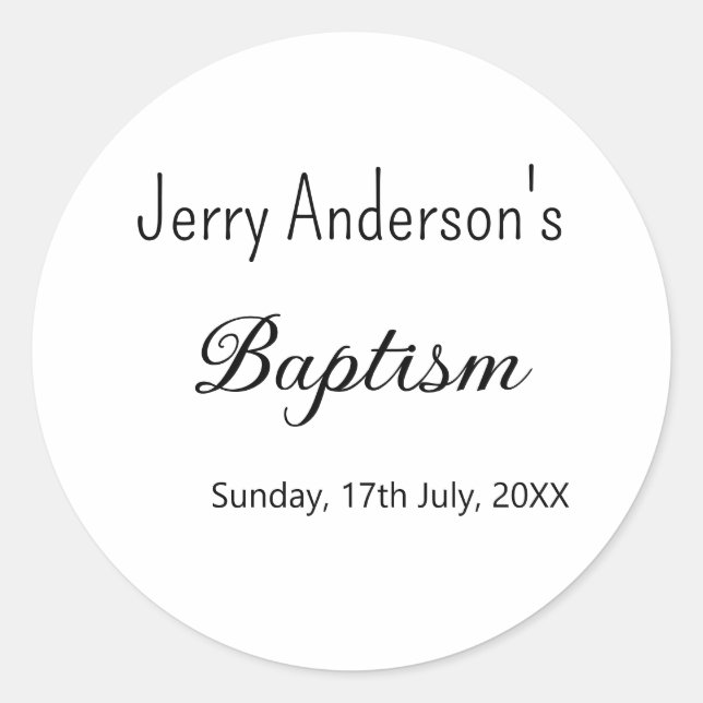 Katholische Taufkinder moderne einfache QR minimal Runder Aufkleber (Vorderseite)