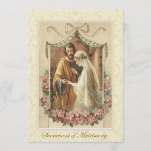 Katholische traditionelle Brauthochzeit Einladung