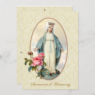 Katholische traditionelle Brauthochzeit Einladung