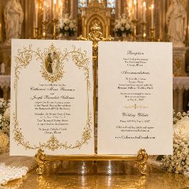 Katholische Verlobung von Maria und Josef Hochzeit Einladung