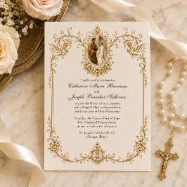 Katholische Verlobung von Maria und Josef Hochzeit Einladung