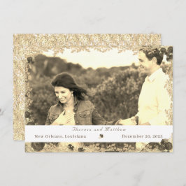 Katholische Verzierte Rose Save the Date flach Kar