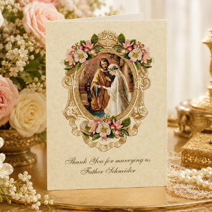 Katholische Vintage-Elegante Hochzeitskarte Karte