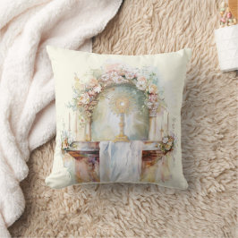 Katholische Wasserfarbe Eucharistische Adoration A Kissen