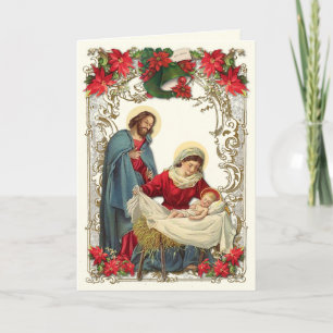 Katholische Weihnachten Jesus Mary Joseph Rosary Karte