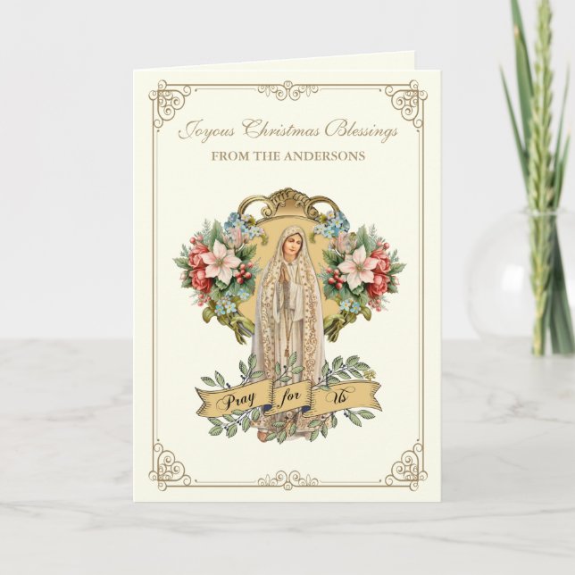 Katholische Weihnachten Mary Fatima Floral Religio (Vorderseite)