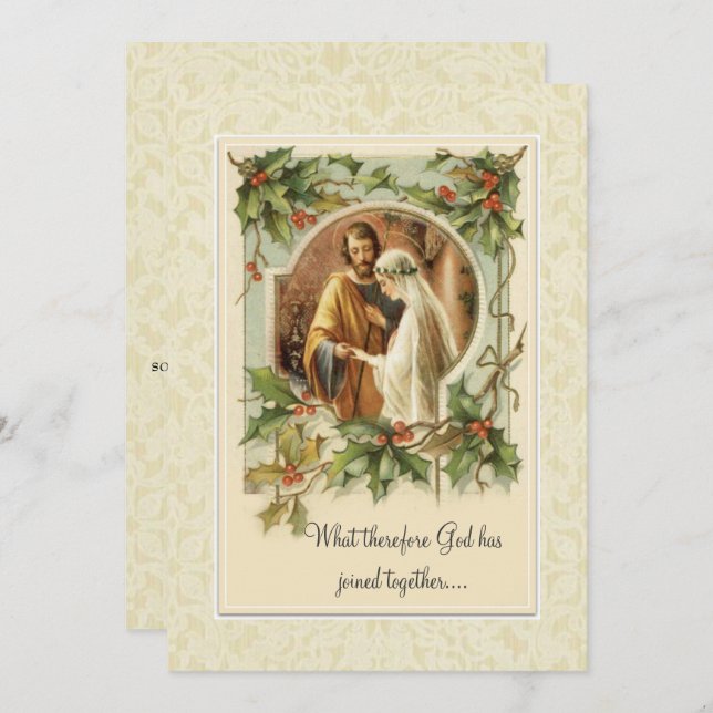 Katholische Weihnachten Traditionelle Hochzeitsein Einladung (Vorne/Hinten)