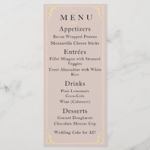 Katholische Winterhochzeit Menükarte