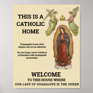 Katholische Zuhause Our Lady of Guadalupe Spanisch Poster