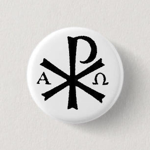 Katholischer Chirho-Knopf Button